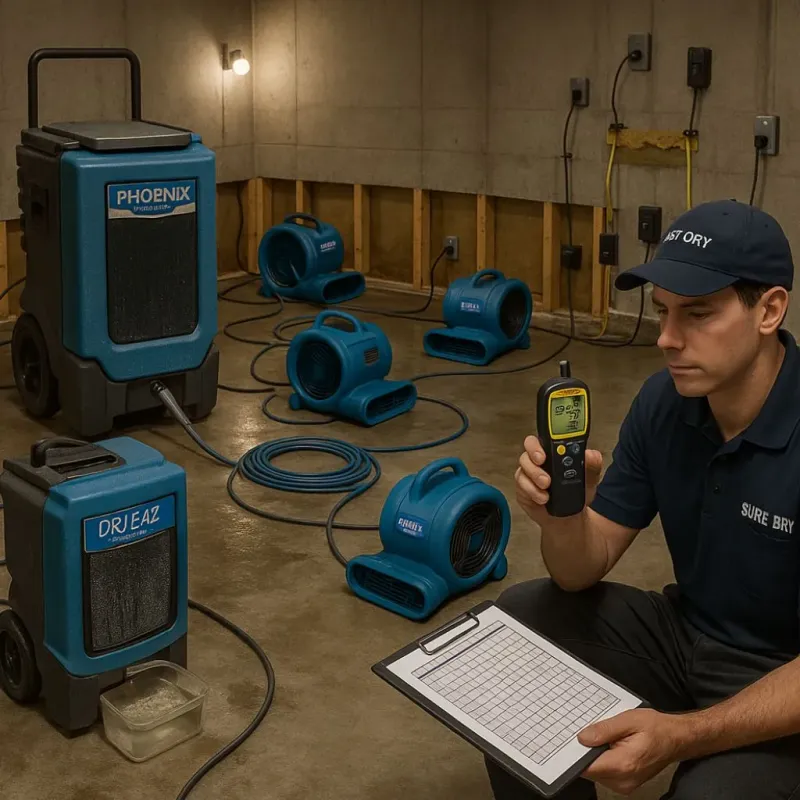 Structural Drying and Dehumidification process in Mar-Mac, NC